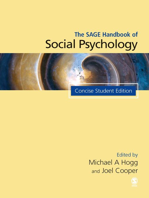 Title details for The SAGE Handbook of Social Psychology by Michael A Hogg - Wait list